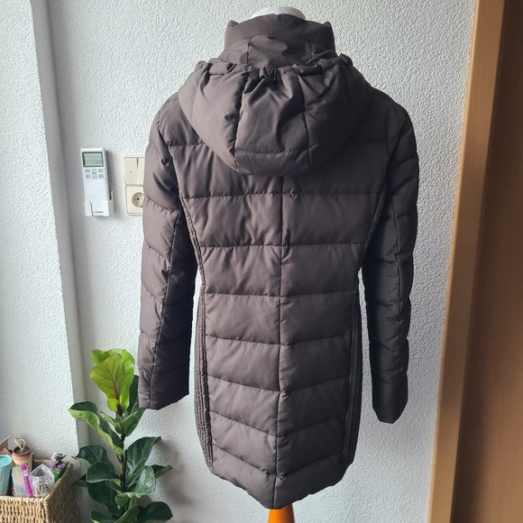 Fuchs & Schmitt Women's Brown Hooded Original Feather Down Quilted Parka Coat M - Picture 10 of 16